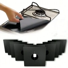 Gas Stove Oil-Proof Mat Heat-Resistant Stove Mat Kitchen Clean Mat, Cuttable,Kitchen,Summer Beach Party,Food,Camping,Organizer,Room Decor,Kitchen Items. - Black - View 2