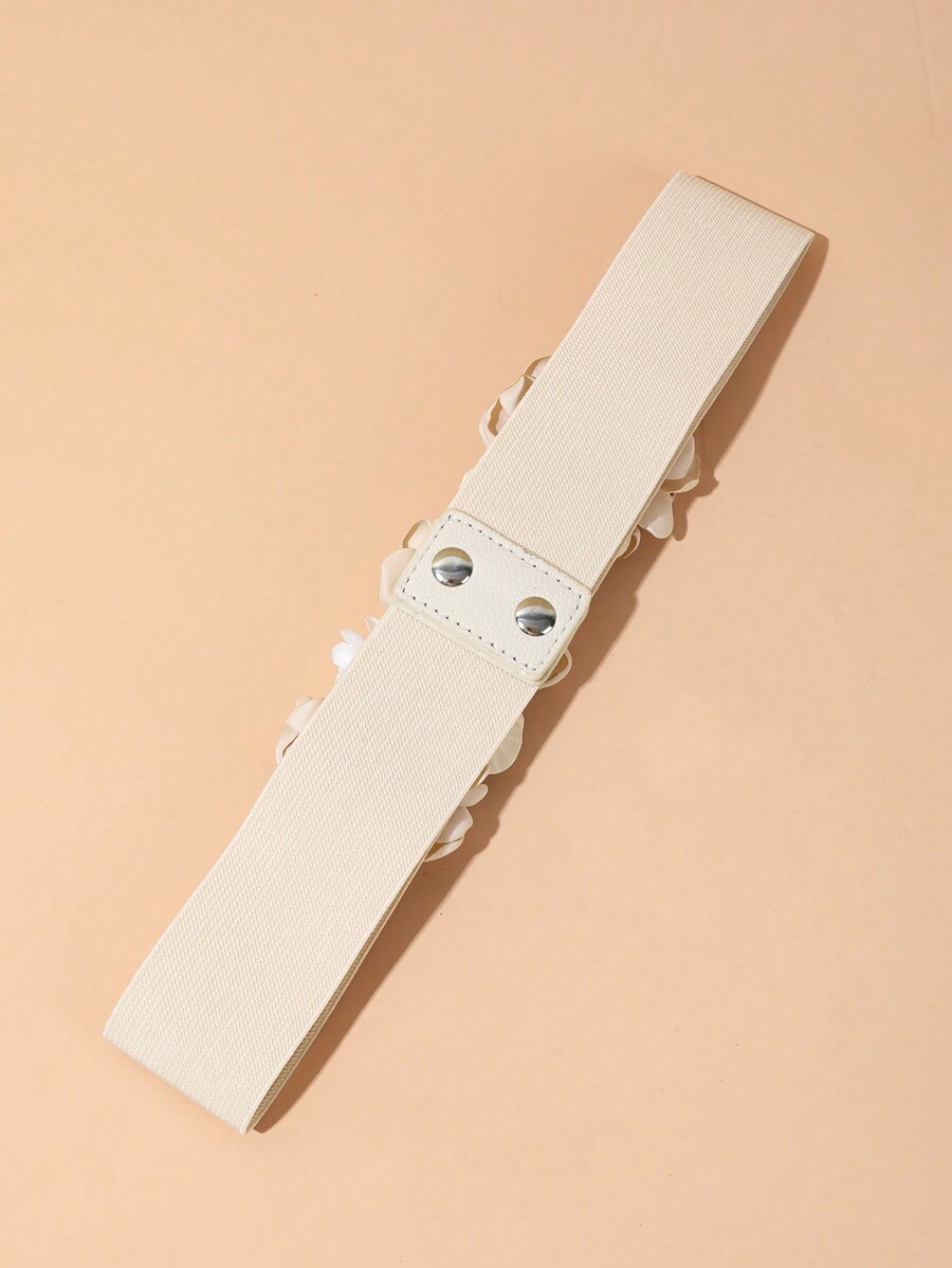 1pc Women's French Elegant 3d Camellia Burned Edge Handmade Fabric