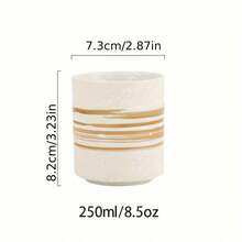 1入製作精美的8.5oz日式茶杯湯呑，陶瓷製，適用於茶會、日本禮品贈送，綠茶、抹茶 - 8.5oz - 查看 6
