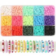 1 Set de herramientas de moda para hacer pulseras con cuentas de arcilla, piezas de cerámica suave, kit de manualidades DIY - Kit de pulsera con cuentas de piedra negra y arcilla polimérica, adecuado para mujeres y adolescentes con estilo universitario, joyería hecha a mano, gran regalo para vacaciones y fiestas