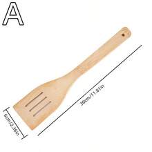 1PCPure Natural Bamboo Kitchen Utensils Bamboo Spatula Spoon Non-Stick Pan Cooking Spatula Bamboo Spatula Cooking Utensils - Multicolor - View 2