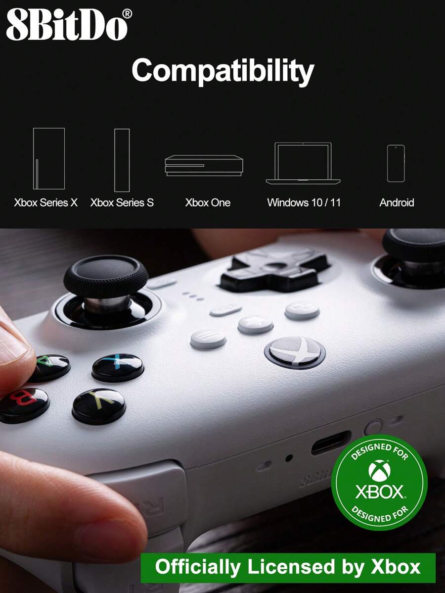 8bitdo 8BitDo Xbox Controller Officially Licensed By Microsoft Xbox ...