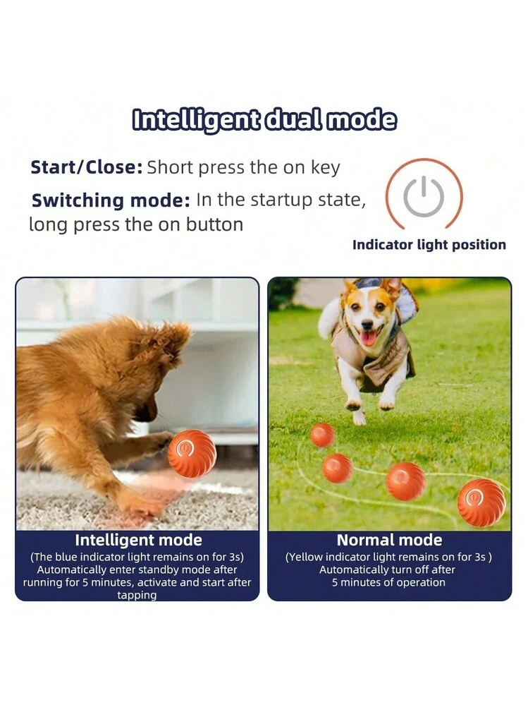 Palla Interattiva Rotante Per Cani Con Movimento Automatico – In TPU Resistente, Ricaricabile USB-C, 3 Modalità Di Gioco, Per Cani Di Tutte Le Taglie