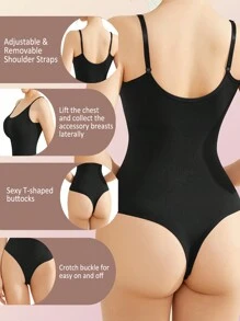 1Pc Bodysuit Women's Chest Suspenders Shapewear Women Extreme Sculpting Body Waist Trainer Stretch Butt Lift Reducing Shapers Underwear Shapewear Bodysuit