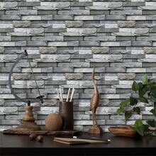 6pcs 3D Simulated Brick Wallpaper, Waterproof And Oil-Proof Peel And Stick Tiles For Bedroom Living Room Kitchen Bathroom Toilet - Multicolor - View 6