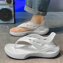 Herren Sommer Lässig-Outdoor Hausschuhe, Einfarbig mit dickem, elastischem und rutschfestem Schuh-Körper für Komfort, Abriebfestigkeit und Stoßdämpfung
