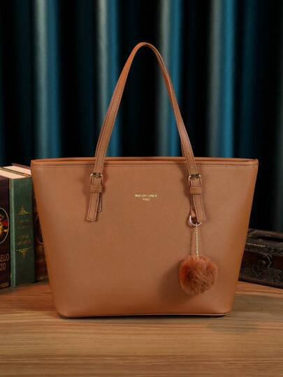 纯色简约设计大容量手提包手提包，时尚商务休闲女包，非常适合办公室商务和工作，女士时尚手提包，女士引人注目的工作包