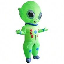 ET Alien Inflatable Costume Anime Suits Dress Mascot Party Cosplay Costumes - Green - View 3