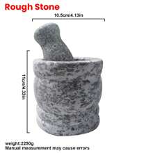 復古石灰石臼及杵組，適用於家用大蒜磨碎機，藥物研磨碗，大蒜剝皮器和擠汁器石碗，適用於穀物、香料和藥物研磨，可用於蔬果工具、廚房用品、切割器、食品、沙拉、裝飾、儲存、派對、生日、露營、夏季沙灘。 - 彩色 - 查看 7