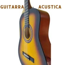 Guitarra acústica Sunburts, Guitarra de madera vintage con un acabado elegante y sutil, ideal para niños, jóvenes, adolescentes y adultos. Guitarra de alta calidad perfecta para todo tipo de musicos.  Con un cuerpo robusto y bien construido, esta guitarra proporciona una proyección de sonido excepcional, asegurando que cada nota sea clara y vibrante. -Cuerpo de tamaño estándar con una forma elegante que garantiza comodidad y facilidad de interpretación durante horas de práctica y actuación. -Tapa de abeto macizo que ofrece una respuesta tonal equilibrada, con bajos profundos, medios cálidos y agudos claros y brillantes. -Fondo y aros, que añaden calidez y profundidad al sonido, mientras proporcionan durabilidad y estabilidad estructural. -Diapasón de palisandro suave al tacto con trastes perfectamente nivelados, que facilitan la ejecución de acordes y escalas con precisión y comodidad. - Color caoba - Ver 4