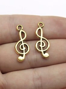 20 piezas de 26x10mm (1,02x0,39 pulgadas) Dijes de nota musical treble para bricolaje, dijes para mujer para hacer joyería