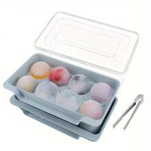 1pc Round Ice Cube Mold For Summer, Silicone Ice Ball Maker With Stackable Design, Ice Ball Tray With Lid, 8 Cavities - Round Ice Tray - View 15