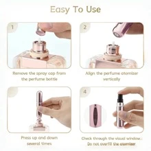 5 件 5 毫升迷你口袋旅行香水可补充喷雾瓶套装，香水瓶 - 金色+銀色+黑色+粉紅色+紫色 - 查看 7