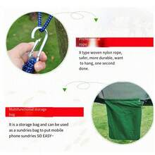 Võng Cắm Trại Ngoài Trời Võng Vải Dù Di Động Đôi Giường Xoay Đơn Võng Chống Rollover Cho Cắm Trại, Đi Bộ Đường Dài, Du Lịch Ba Lô, Du Lịch, Bãi Biển, Sân - Màu xanh lá cây đậm - Xem 5