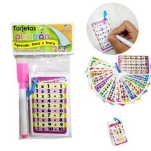 mutiplicaciones  llavero tarjetas tablas de multiplicar plastificadas con 1 plumón, llavero de enseñanza - Multicolor - Ver 8