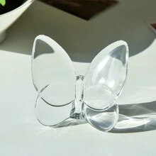 رمضان زينة رمضان قطعة واحدة تمثال فراشة زجاجية ، تمثال فراشة طائرة ، زخرفة فراشة زجاجية ، تحفة حيوان كريستالية لديكور المنزل، هدية مميزة