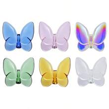 رمضان زينة رمضان قطعة واحدة تمثال فراشة زجاجية ، تمثال فراشة طائرة ، زخرفة فراشة زجاجية ، تحفة حيوان كريستالية لديكور المنزل، هدية مميزة