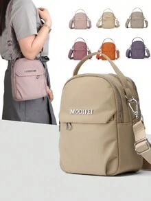 Stylish Women's Crossbody Bag With Solid Color Zipper And All-Mat H Coin Purse - Perfect For Shopping! - Khaki - View 2