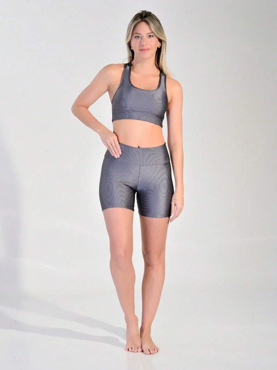 Women Sports Shorts - 深灰色 - 查看 1