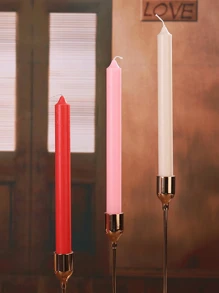 4pcs Straight Candle Holders, European Style Long Stem Candlestick Candles, Home Romantic Candlelight Dinner, Wedding, Birthday, Valentine's Day, Lighting Candles, Gold, Silver, Red, White, Black, Green, Blue, Pink, Purple, Bronze,Room Decor,Gifts Graduation - Straight Shape - View 3