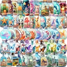 Unique Bottle Style Stickers Pack - Adorable & Waterproof Vinyl Art For Phones, Pads, Water Bottles, Laptops & More! - Multicolor - View 1