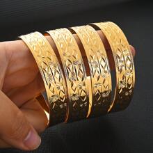 Brățară cu manșetă ajurata în stil Dubai, cu lățime de 14 mm, cadou de bijuterii africane pentru ziua de naștere a femeilor