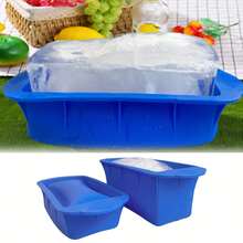 1 pieza Creativa Bandeja de cubitos de hielo con diseño de dibujos animados, material de silicona, caja de hielo para refrigerador del hogar con capacidad extra grande y desmoldeado rápido - Multicolor - Ver 4