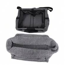 深灰色宠物汽车座椅套，防水防刮前排座椅狗/猫携带网袋 - 深灰色 - 查看 5