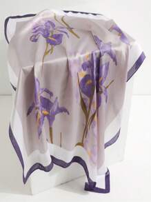 1 pièce Écharpe pour femme de style français de peinture Van Gogh élégant de fleur satinée d'imitation de soie, 70*70cm carré rétro chic écharpe décontractée décorative pour le cou, accessoire inspiré par Monet à la menthe, écharpe artistique avec styles multiples, bandeau, crème solaire, serviette de plage, convient pour un port quotidien, des rencontres, des activités de plein air, des vacances, des voyages, de la photographie, comme cadeau. Bandana, bandeau cheveux, bandeau idéal pour rehausser votre look