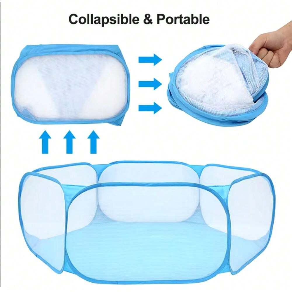 Breathable Polyester Fabric Hexagonal Pet Enclosure Collapsible Handbag