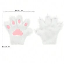 Furry Fur Cat Wolf Fox Dog Fluffy Animal Paws Claws Gloves Mittens Hands Costume Cosplay For Kids Halloween
