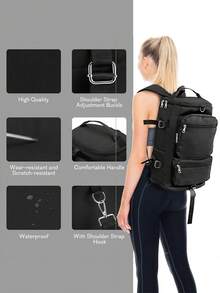 女性旅行背包，可搭乘飛機，攜帶防水背包，適用於游泳、戶外徒步旅行、露營旅行包