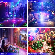 Mslitely Party Laser Lights With Dual LED Disco Vibe Lights, Metal One Piece Body USB Powered With Mounting Bracket And Remote Control, Sound Activated Party Lights For Home Parties, Birthday Parties, Halloween Christmas Day - Black - View 8