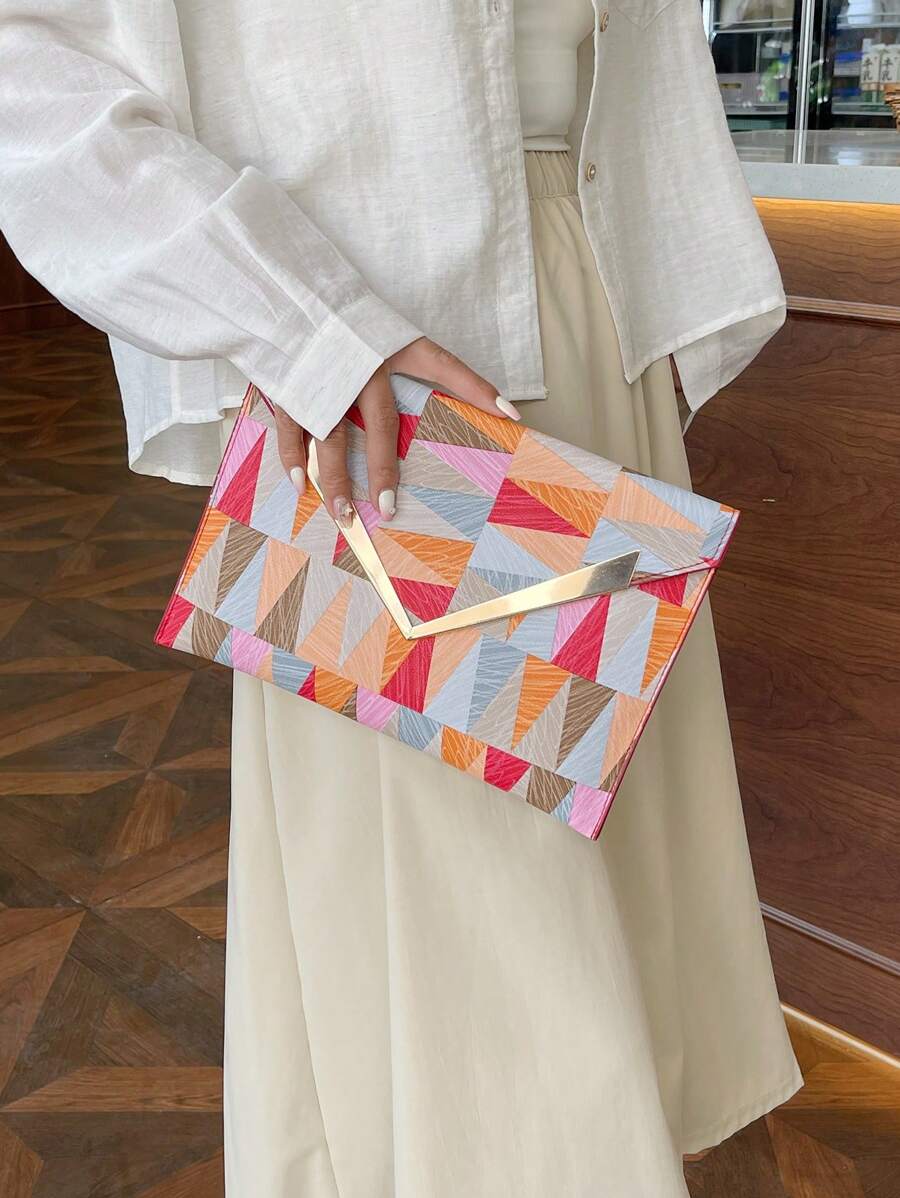 Fashionable Colorful Minimalist Women's Clutch Bag, Envelope Bag