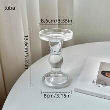 Luxury French Vintage Roman Column Crystal Glass Candle Holder, Romantic Candlelight Dinner Decoration, Valentine's Day Tabletop Ornament