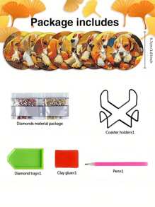 8 Cái/bộ Bộ Coaster Tranh Kim Cương Nhân Tạo Hình Mặt Trăng Bí Ẩn, Bộ Đế Lót Ly Tranh Kim Cương Nhân Tạo Hình Con Công, Có Giá Đỡ, Thích Hợp Cho Người Mới Bắt Đầu Và Người Lớn Làm Nghệ Thuật Coaster DIY, Phụ Kiện Cho Nghề Vẽ Tranh Kim Cương Nhân Tạo - Nhiều màu - Xem 3