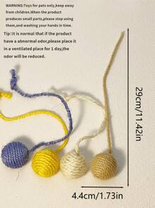 2pcs Fun Sword Sisal Ball Cat Toys, For Pet Cats To Play, Scratch, Bite And Reduce Anxiety - Multicolor - View 2