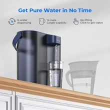 Waterdrop Compact Electric Water Filter Jug For Fridge, Countertop Water Filter System, Reduces Chlorine, Lead, Mercury, 757 Litres, 1X Built-In Original Filter + 2X Additional Filters (Replacement Filters: WD-EDF) - Navy Blue - View 6