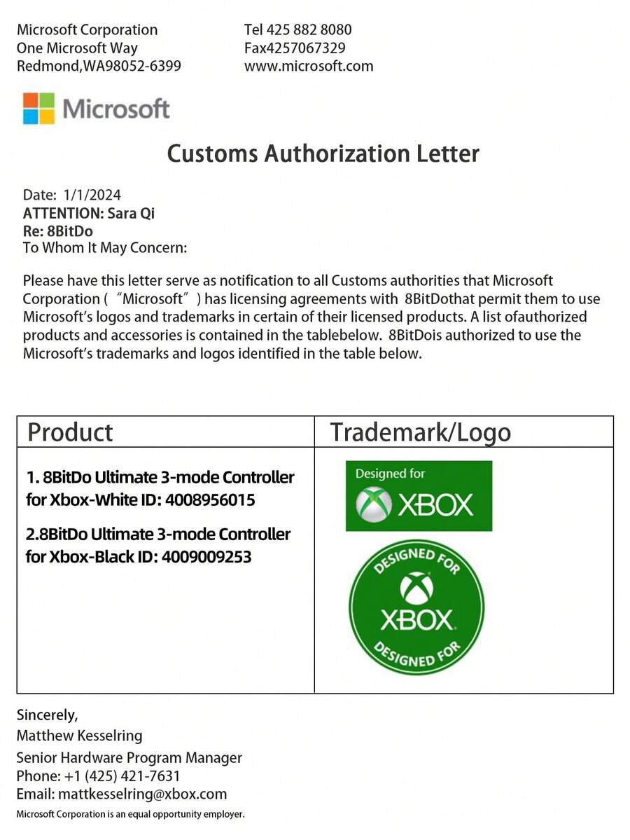 8bitdo 8BitDo Xbox Controller Officially Licensed By Microsoft Xbox