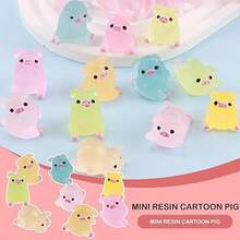 5/10/20/30 chiếc Mini Nhựa Thỏ Phát Sáng Chân Dung Thu Nhỏ Nhà Búp Bê Vườn Cổ Tích Cảnh Quan Bể Cá Phụ Kiện Trang Trí Cho DIY, Giáng Sinh, Tiệc Sinh Nhật, Bùa Chất Nhờn. (Lợn Phát Sáng Trong Bóng Tối) Tượng Động Vật Mini Phụ Kiện Xe Hơi Chậu Trồng Cây Cảnh Quan Đồ Thủ Công DIY Móc Khóa Ốp Điện Thoại - Nhiều màu - Xem 9
