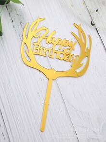 10pcs Happy Birthday Cake Toppers - Acrylic Cake Inserts For Birthday Cakes And Party Decorations Cake Decorating Cake Topper Cake Decorations Cake Decor Cake Decorating Tools - Gold - View 4