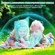 Colorido ventilador giroscópico, con mini luz , ventilador de reloj para estudiantes, recargable por USB, 2 velocidades de viento ajustables, adecuado para viajes en interiores y exteriores Pulsera para niños-ABS-Dinosaurio-Conejo-Panda - Verde - Ver 4