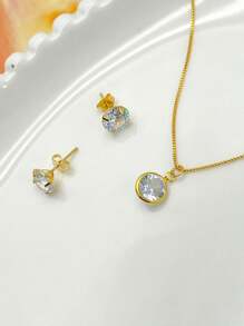 Women Necklace Sets - Gold - View 3
