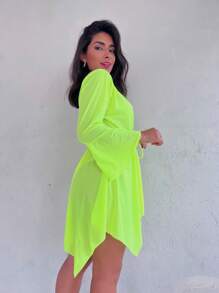 Women Kimonos - Màu xanh chanh - Xem 5