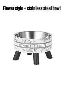 1 件不锈钢宠物猫碗，加高狗碗颈部保护防滑防溢