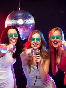 无框眼镜五角形眼镜，时尚透明糖果色眼镜，夏日派对，生日派对，嘉年华，趣味活动或派对礼物（更多颜色随机） - 彩色 - 查看 9