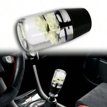 JDM 10CM VIP Clear Real Flowers Manual Gear Stick Shift Knob Lever Shifter Universal - White - View 1