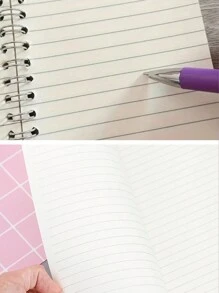 1 件软封面螺旋线圈笔记本、横向速写本、备忘录记事本日记本计划用文具办公学校用品、学校用品、返校 - 卡其色 - 查看 4