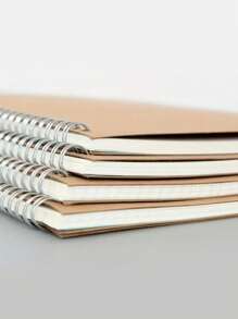 1 件软封面螺旋线圈笔记本、横向速写本、备忘录记事本日记本计划用文具办公学校用品、学校用品、返校 - 卡其色 - 查看 3