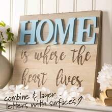 Letras de alfabeto de madera para manualidades, letras 3D para decoración de pared del hogar - Letras decorativas de bricolaje - Ver 4